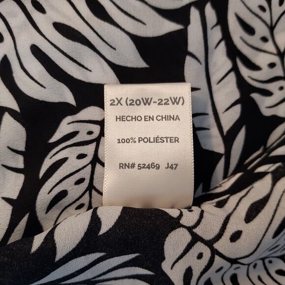 Terra & Sky Ruffle Tank Top Shirt Womens Plus Size 2X Sleeveless Flowy V Neck - Picture 8 of 12